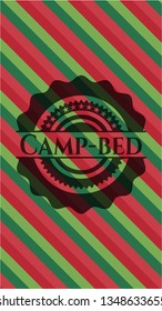 Camp-bed christmas style badge..