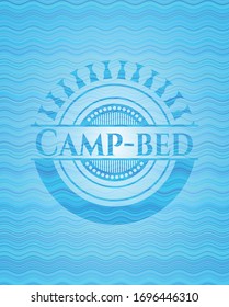 Camp-bed water representation emblem background. Vector Illustration. Detailed.