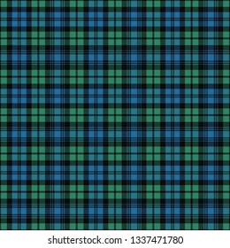 Campbell's ancient tartan. Seamless pattern of a traditional Scottish tartan of Campbell's clan for fabric, kilts, skirts, plaids. Frequent, small weaving.