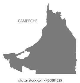 Campeche Mexico Map grey