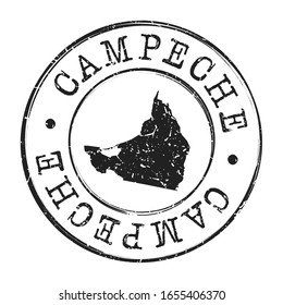 Campeche, Mexico Map Postmark. A Silhouette Postal Passport. Stamp Round Vector Icon. Vintage Postage Designs.