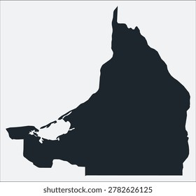 Campeche, MX, Mexico map. Just a simple border map. Shape of the region. Blank boundary outline. Vector illustration.