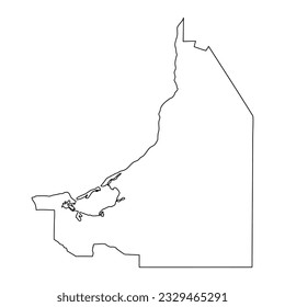 Mapa estatal de Campeche, división administrativa del país de México. Ilustración vectorial.