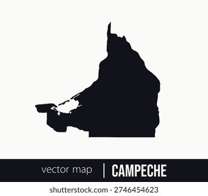Campeche state map. Federative unit of Mexico. Vector map for any needs.
