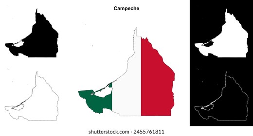 Campeche State Outline Map Set