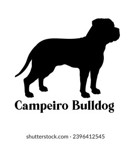 Campeiro Bulldog Dog silhouette dog breeds logo monogram face vector