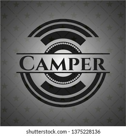 Camper black emblem. Vintage.