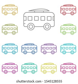 Camper bus multi color icon. Simple thin line, outline vector of summer icons for ui and ux, website or mobile application