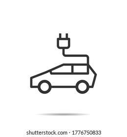 Camper-Auto
 Symbol-Linie-Logo, Vektorgrafik 