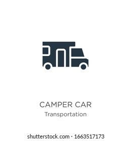 Camper car icon vector. Trendy flat camper car icon from transportation collection isolated on white background. Vector illustration can be used for web and mobile graphic design, logo, eps10
