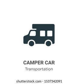 Camper car vector icon on white background. Flat vector camper car icon symbol sign from modern transportation collection for mobile concept and web apps design.