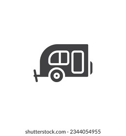 Camper caravan vector icon. filled flat sign for mobile concept and web design. Camping trailer glyph icon. Symbol, logo illustration. Vector graphics