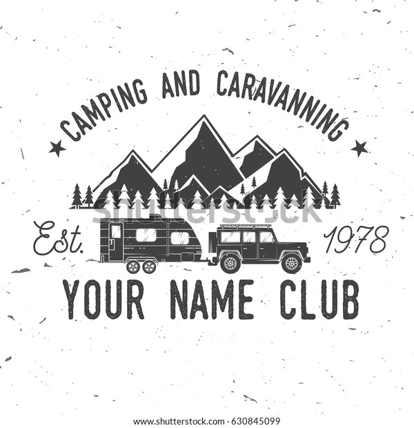 Camper Caravaning Club Vector Illustration Concept Stock Vector ...