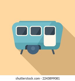 Camper icon flat vector. Auto bus. Van trailer
