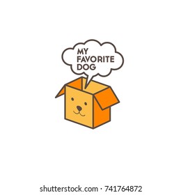 Camper icon. House on wheels logo. White car with van on an orange background.