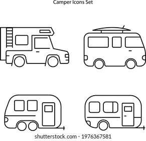 Camper icon isolated on white background from camping collection. Camper icon trendy and modern Camper symbol for logo, web, app, UI. Camper icon simple sign.