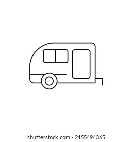 Camper icon line style icon, style isolated on white background