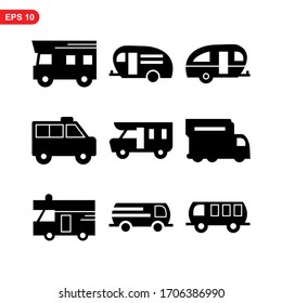 camper icon or logo isolated sign symbol vector illustration - Collection of high quality black style vector icons
