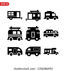 camper icon or logo isolated sign symbol vector illustration - Collection of high quality black style vector icons
