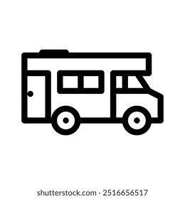 camper icon. Outline style design isolated on white background