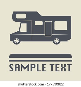 Camper icon or sign, vector illustration