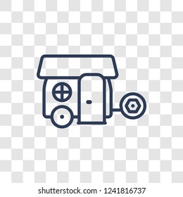 Camper icon. Trendy linear Camper logo concept on transparent background from camping collection