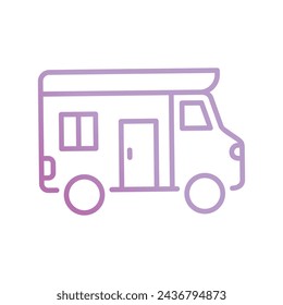 camper icon with white background vector stock illustration
