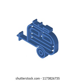 Camper isometric left top view 3D icon