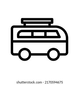camper line icon illustration vector graphic 