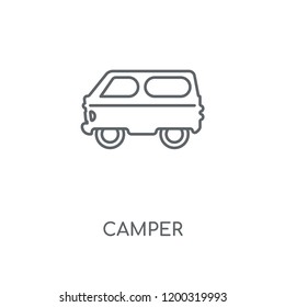 Camper linear icon. Camper concept stroke symbol design. Thin graphic elements vector illustration, outline pattern on a white background, eps 10.