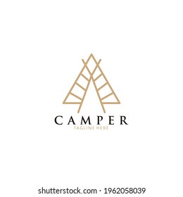 camper logo icon vector isolated