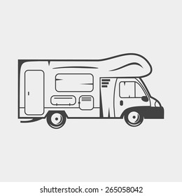 Camper monochrome icon
