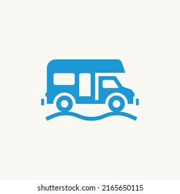 Camper Motor Home Modern Logo Design Icon Vector.