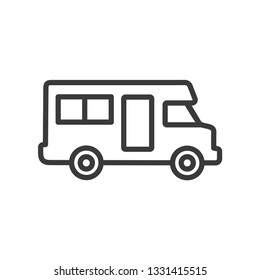 Camper motorhome line icon