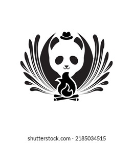 Camper Panda, Camping Logo Design