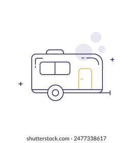 Camper Recreational, RV, Camper Van, Motorhome, Road Trip, Travel Trailer, Camping Vehicle Vector Icon Design