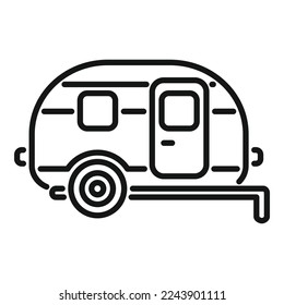 Camper rv icon outline vector. Auto bus. Van trailer