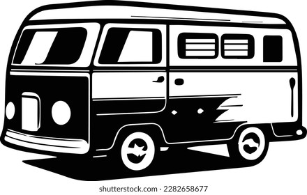 Camper RV Motorhome Logo Monochrome Design Style