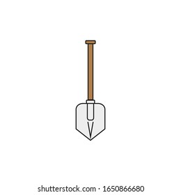 icono del vector de la pala de cámara sobre fondo blanco