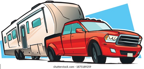 Truck Pulling Trailer High Res Stock Images Shutterstock
