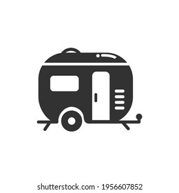 Camper Trailer Symbol. Camper einzeln auf weißem Hintergrund.