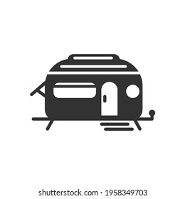 Camper trailer icon. Camper isolate on white background.