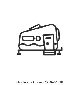 Camper trailer icon. Camper isolate on white background.
