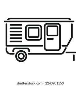 Camper trailer icon outline vector. Auto bus. Travel home