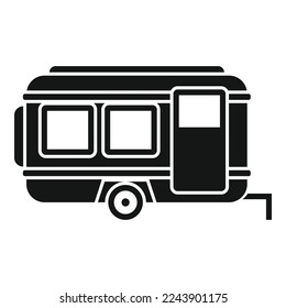Icono del remolque del vehículo vector simple. Autobús automático. Viajar a casa