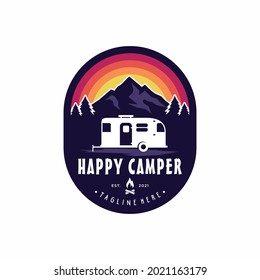 Camper Trailer Recreational Vehicle Rv Adventure Stock Vector (Royalty ...