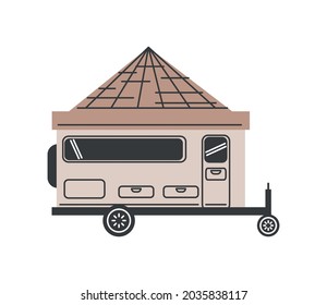 camper trailer with tent for camping