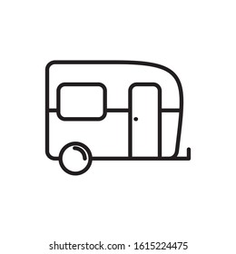camper trailer transport linear design vector illustration