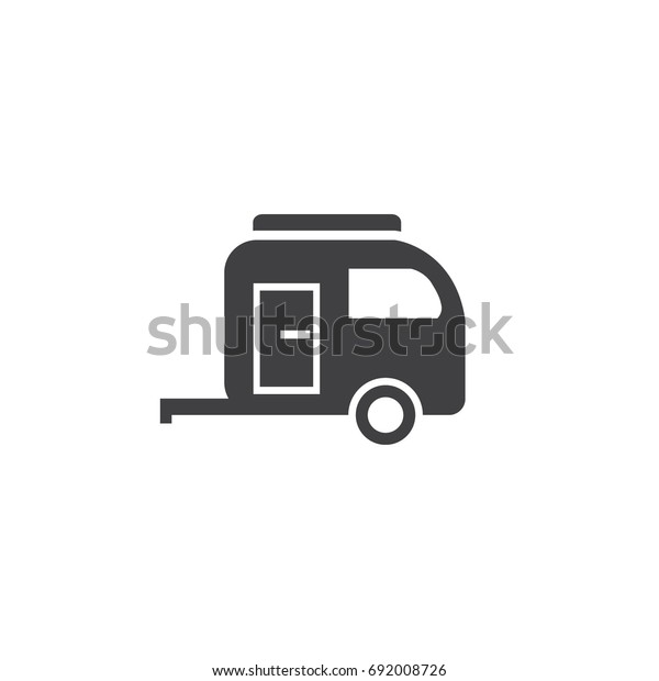 Camper trailer vector\
icon