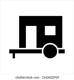 Camper trailer vector icon symbol design